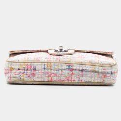 مملوكة مسبقًا Chanel Pink Small Printed Canvas Watercolor Clover Flap