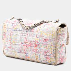 مملوكة مسبقًا Chanel Pink Small Printed Canvas Watercolor Clover Flap