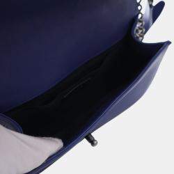 Pre Owned حقيبة شانيل بوي جلد الخراف مبطن أزرق وسط