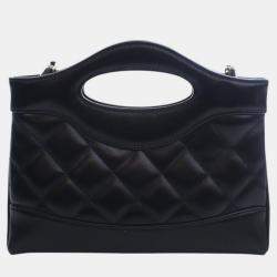 Pre Owned حقيبة شانيل تسوق 31 جلد العجل أسود نانو لامع معتق