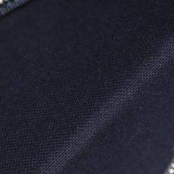 Pre Owned Chanel Black White Coated Canvas Camellia Logo Camera Bag