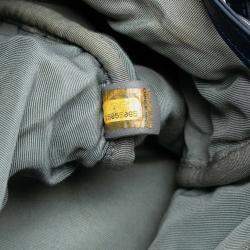 مملوكة مسبقًا حقيبة بولينغ شانيل زرقاء مكسرة جلد عجل مبطن بخياطة فائقة