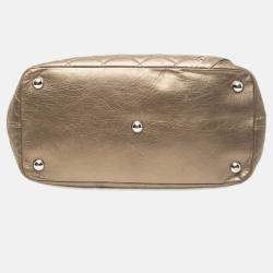 مملوكة مسبقًا Chanel Gold Large Aged Calfskin Cotton Club Tote