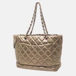 مملوكة مسبقًا Chanel Gold Large Aged Calfskin Cotton Club Tote