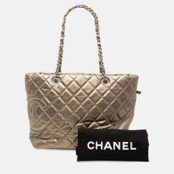 مملوكة مسبقًا Chanel Gold Large Aged Calfskin Cotton Club Tote
