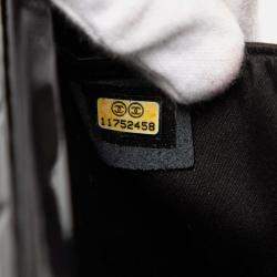 Pre Owned Chanel Black CC Chocolate Bar Patent Frame Clutch