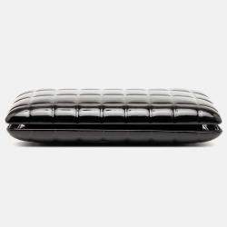 Pre Owned Chanel Black CC Chocolate Bar Patent Frame Clutch