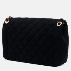 Pre Owned Chanel Black Large Jersey Chic With Me Flap