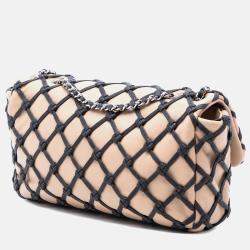 Pre Owned حقيبة فلاب شانيل كالفسكين ناعم زهري بني صغير كانيبييرز