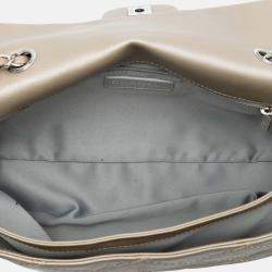 مملوكة مسبقًا حقيبة شانيل بني جلد عجل كبير محبوك بتصميم فلاب مضبوط