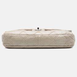 مملوكة مسبقًا حقيبة شانيل بني جلد عجل كبير محبوك بتصميم فلاب مضبوط