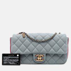 Pre Owned حقيبة شانيل رفرف عينات CC مبطن وسط سالبورغ باريس فيلت