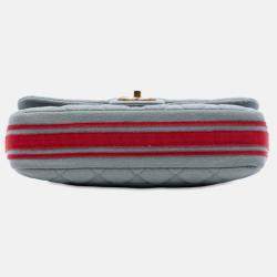 Pre Owned حقيبة شانيل رفرف عينات CC مبطن وسط سالبورغ باريس فيلت