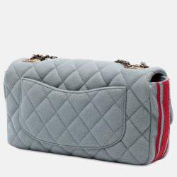 Pre Owned حقيبة شانيل رفرف عينات CC مبطن وسط سالبورغ باريس فيلت