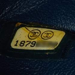 Pre Owned Chanel 2.55 Reissue 227 Teal Blue Quilted Patent Leather Flap Bag