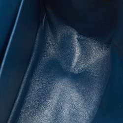 Pre Owned Chanel 2.55 Reissue 227 Teal Blue Quilted Patent Leather Flap Bag