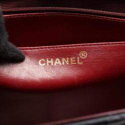 Pre Owned حقيبة شانيل ديكا ماتلاس 34 رفرف كتف فردي من جلد الحمل أسود