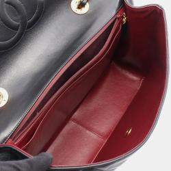 Pre Owned حقيبة شانيل ديكا ماتلاس 34 رفرف كتف فردي من جلد الحمل أسود