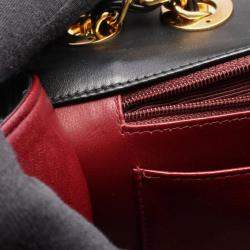 Pre Owned حقيبة شانيل ديكا ماتلاس 34 رفرف كتف فردي من جلد الحمل أسود