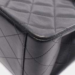 Pre Owned حقيبة شانيل ديكا ماتلاس 34 رفرف كتف فردي من جلد الحمل أسود