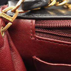 Pre Owned حقيبة كتف شانيل ماتلاسي ديانا جلد حمل أسود