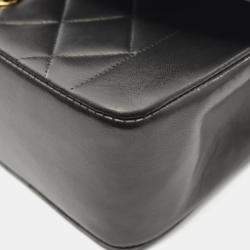 Pre Owned حقيبة كتف شانيل ماتلاسي ديانا جلد حمل أسود