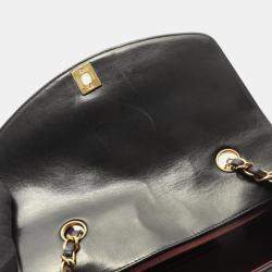 Pre Owned حقيبة كتف شانيل ماتلاسي ديانا جلد حمل أسود