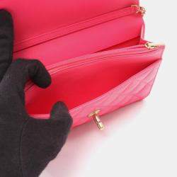 مملوكة مسبقًا حقيبة كتف شان يل ماتيلاسيه جلد العجل المحبب كافيار وردي