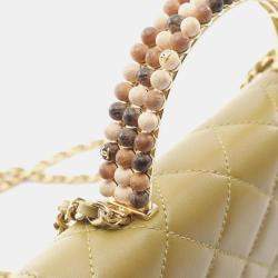 مملوكة مسبقًا حقيبة كتف شانيل ماتيلاسي جلد الخروف وخشب كاكي