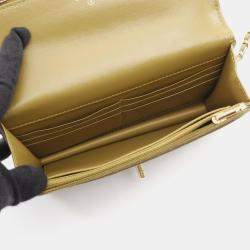 مملوكة مسبقًا حقيبة كتف شانيل ماتيلاسي جلد الخروف وخشب كاكي