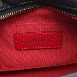 Pre Owned Chanel Matelasse Shoulder Bag In Lambskin Leather Black