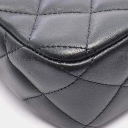 Pre Owned Chanel Matelasse Shoulder Bag In Lambskin Leather Black