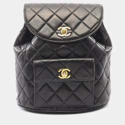 مملوكة مسبقًا Chanel Matelasse Backpack Bag In Lambskin Leather  Black