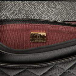 مملوكة مسبقًا Chanel Matelasse Coco Mark Chain Wallet Shoulder Bag In Black Caviar Skin