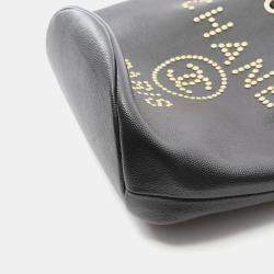 Pre Owned حقيبة كتف شانيل داوفيل جلد عجل سوداء