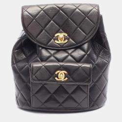 مملوكة مسبقًا Chanel Matelasse Backpack Bag In Lambskin Leather Black