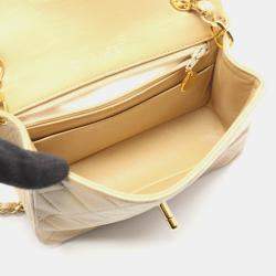 Pre Owned حقيبة شانيل كتف صغيرة ماتلاس لامبسكين جلد بيج