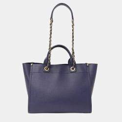 Pre Owned Chanel Handbag/Shoulder Bag  2-Way  Caviar Skin  Deauville  Navy Blue