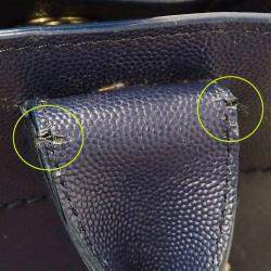 Pre Owned Chanel Handbag/Shoulder Bag  2-Way  Caviar Skin  Deauville  Navy Blue