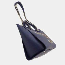 Pre Owned Chanel Handbag/Shoulder Bag  2-Way  Caviar Skin  Deauville  Navy Blue