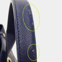 Pre Owned Chanel Handbag/Shoulder Bag  2-Way  Caviar Skin  Deauville  Navy Blue