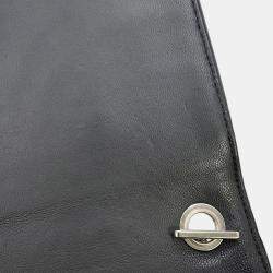 Pre Owned حقيبة شانيل سلسلة كتف ليغو بوي كوكاو مارك جلود لامعة وأحجار الراين سوداء