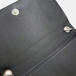 Pre Owned حقيبة شانيل سلسلة كتف ليغو بوي كوكاو مارك جلود لامعة وأحجار الراين سوداء