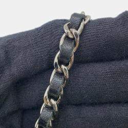 Pre Owned حقيبة شانيل سلسلة كتف ليغو بوي كوكاو مارك جلود لامعة وأحجار الراين سوداء