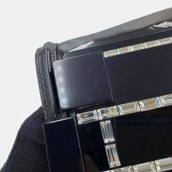 Pre Owned حقيبة شانيل سلسلة كتف ليغو بوي كوكاو مارك جلود لامعة وأحجار الراين سوداء