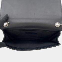 Pre Owned حقيبة شانيل سلسلة كتف ليغو بوي كوكاو مارك جلود لامعة وأحجار الراين سوداء