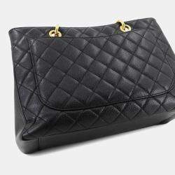 Pre Owned حقيبة شانيل ماتلاس غراند سلسلة توت جلد كافيار أسود جست