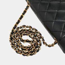 مملوكة مسبقًا Chanel Coco Mark Matelasse 25 Diana Chain Shoulder Bag  Black Lambskin