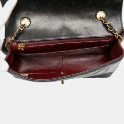 مملوكة مسبقًا Chanel Coco Mark Matelasse 25 Diana Chain Shoulder Bag  Black Lambskin