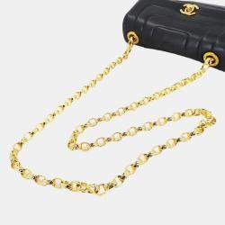 Pre Owned Chanel Bejeweled Chain Shoulder Bag In Black Lambskin